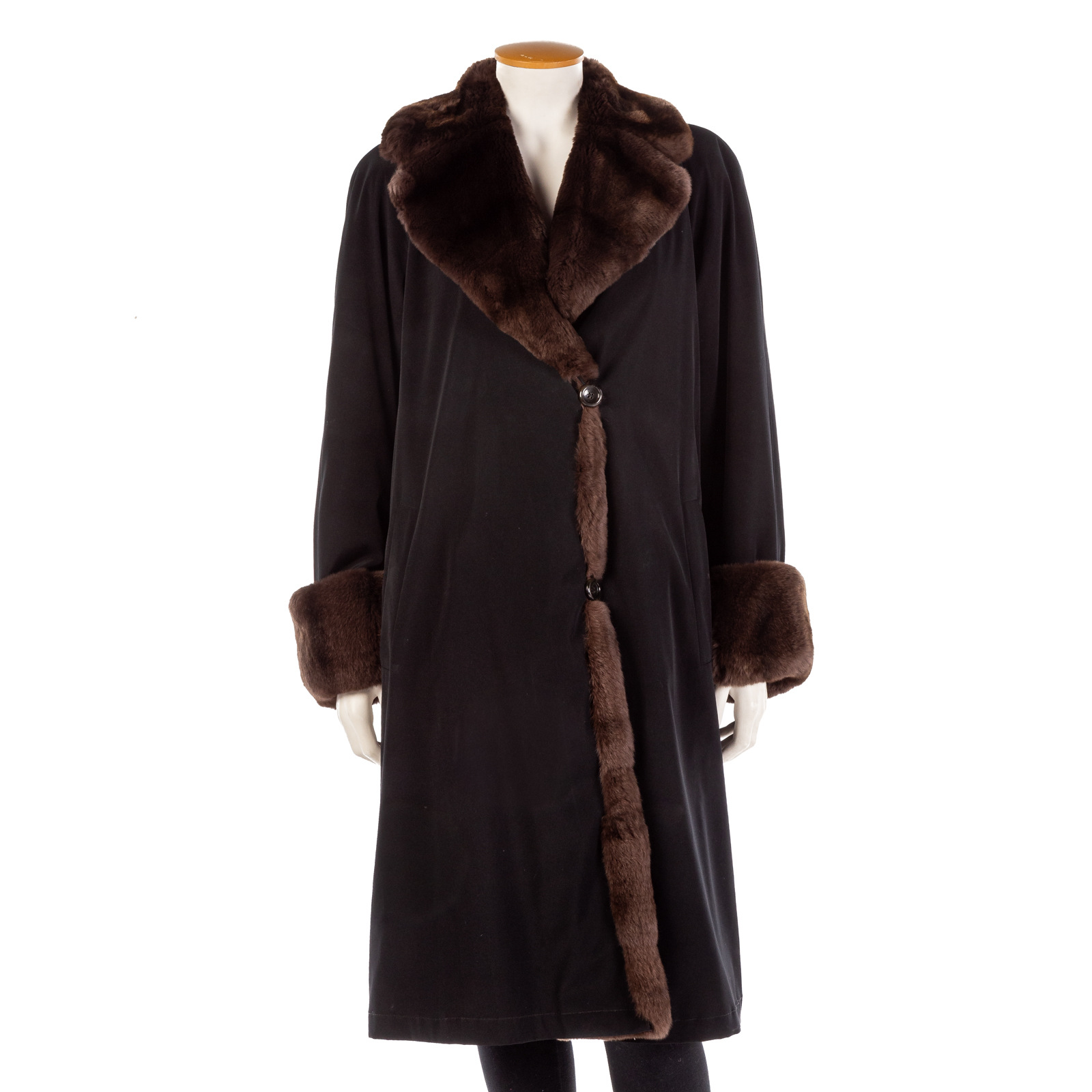 Appraisal: SCHNEIDERS SHEARED MINK-LINED IMPERMEABLE Size made in Salzburg Austria full-length