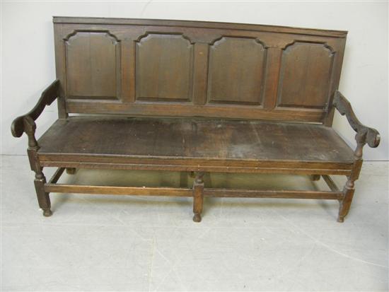 Appraisal: th century oak settle h w d in