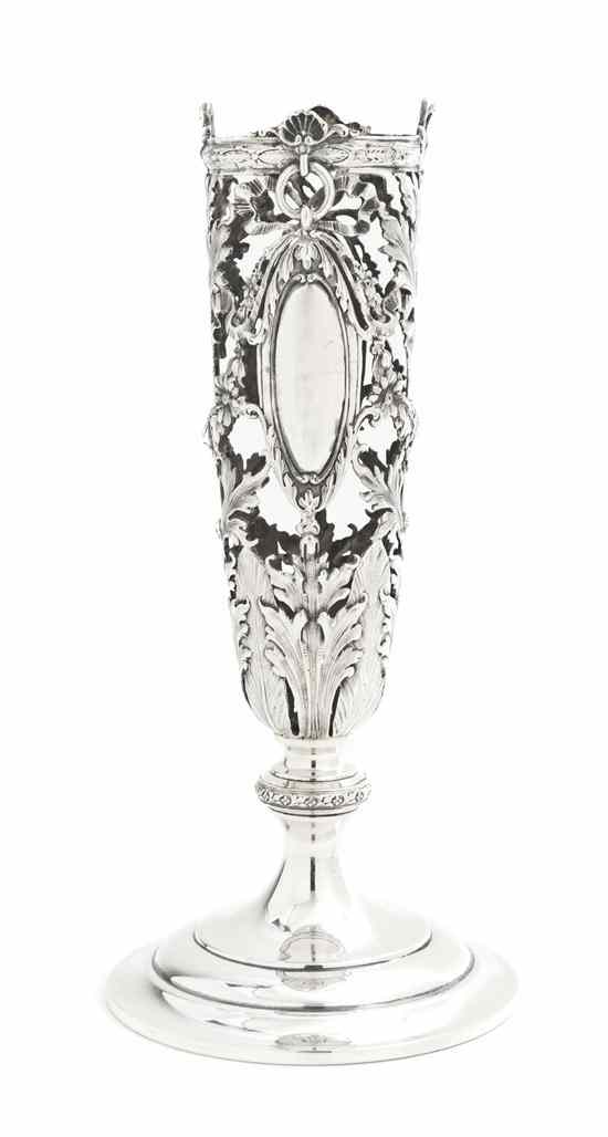 Appraisal: An American Sterling Silver Vase Redlich Co retailed by Spaulding