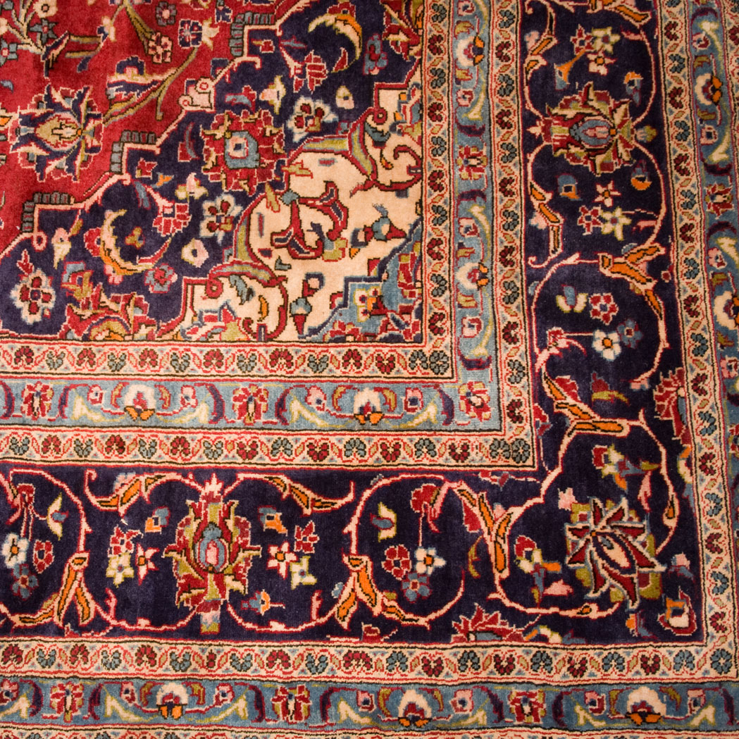 Appraisal: Kashan Rug Central Iran contemporary The scarlet field with a