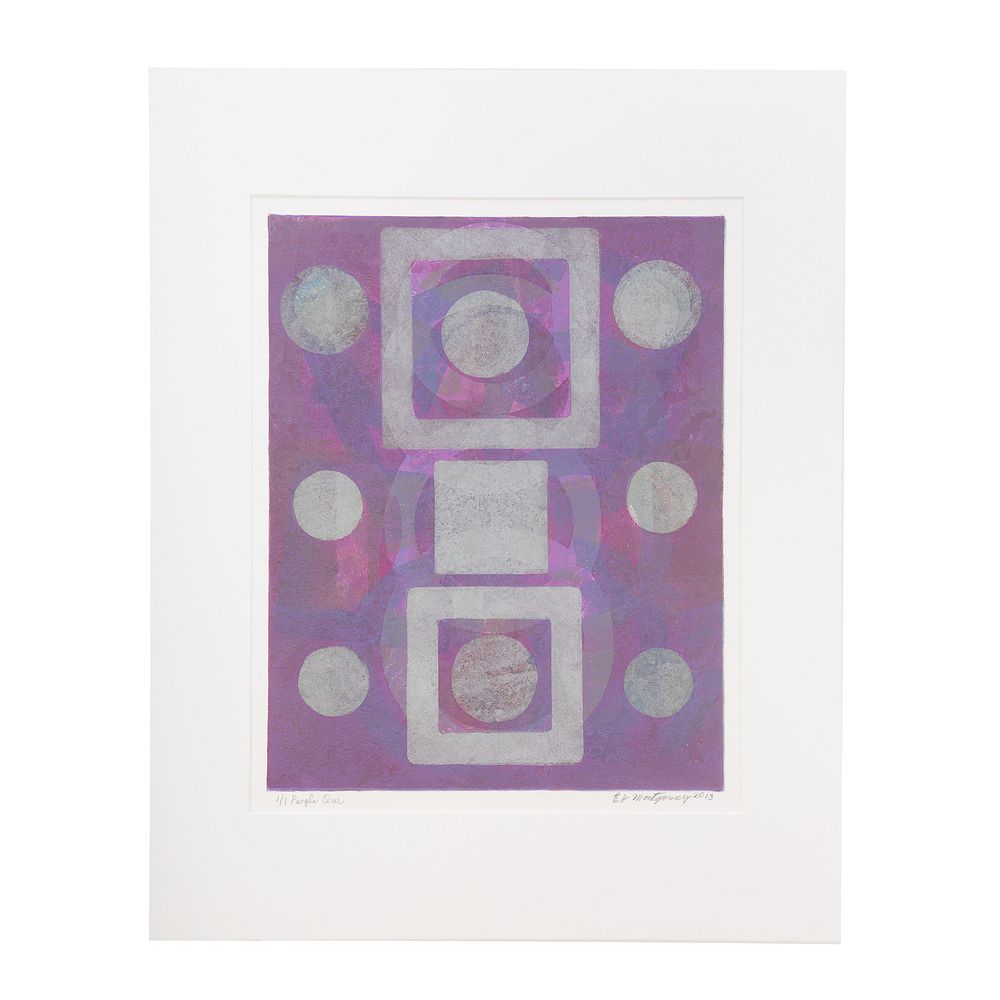 Appraisal: Evangeline Montgomery Purple Que Etching American b Color etching ed