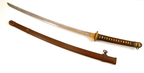 Appraisal: ASIAN World War II Japanese katana long sword with brown