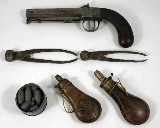 Appraisal: th Century Hollis and Sheath London Flintlock Pistol in Pigskin