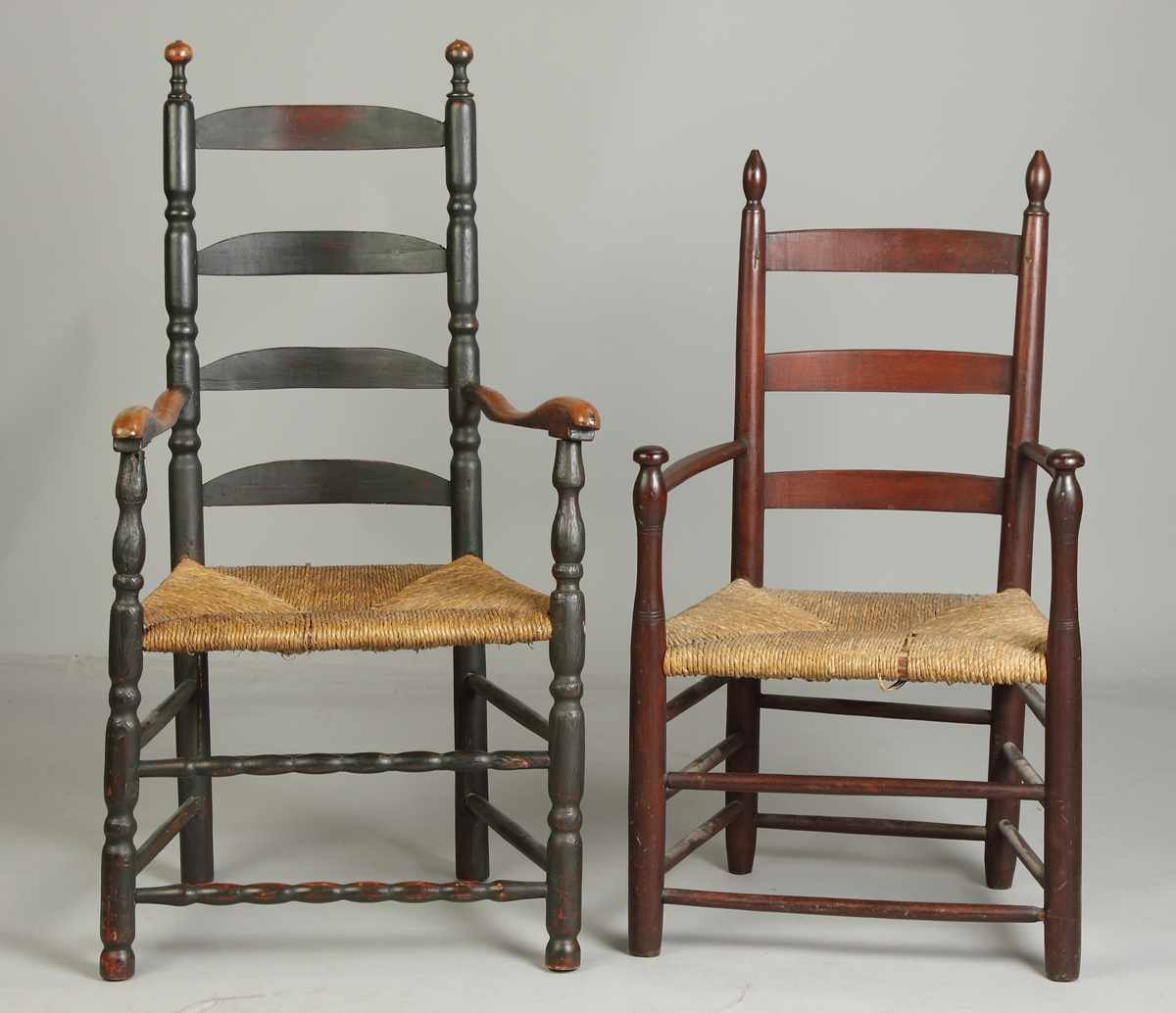 Appraisal: Early th Cent New England Ladder-back ArmchairCondition Old finish patina