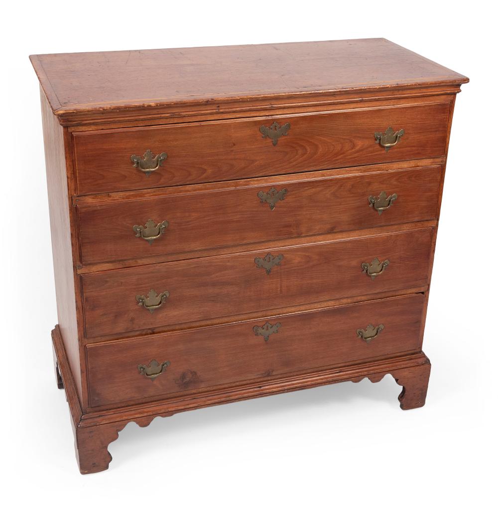 Appraisal: CHIPPENDALE FOUR-DRAWER CHEST CONNECTICUT LAST QUARTER OF THE TH CENTURY