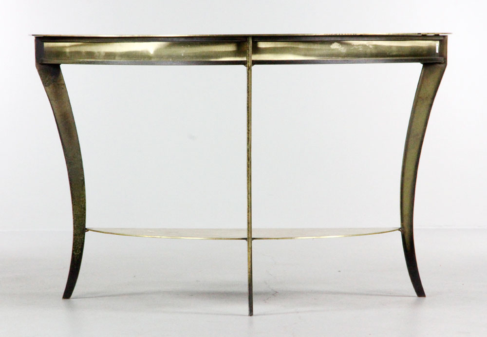 Appraisal: - Designer Brass Hallway Table Designer hallway table brass with