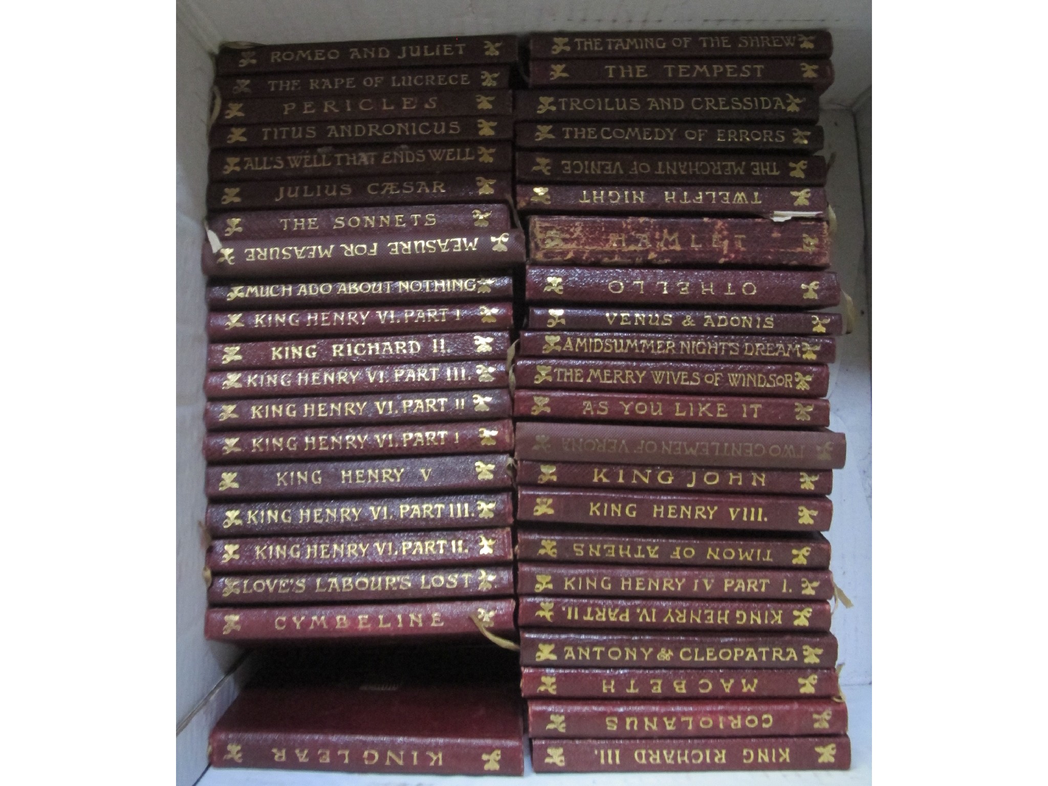 Appraisal: A lot comprising forty volumes The Temple Issue of Shakespeare's