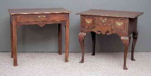 Appraisal: An oak lowboy of th Century design the top with