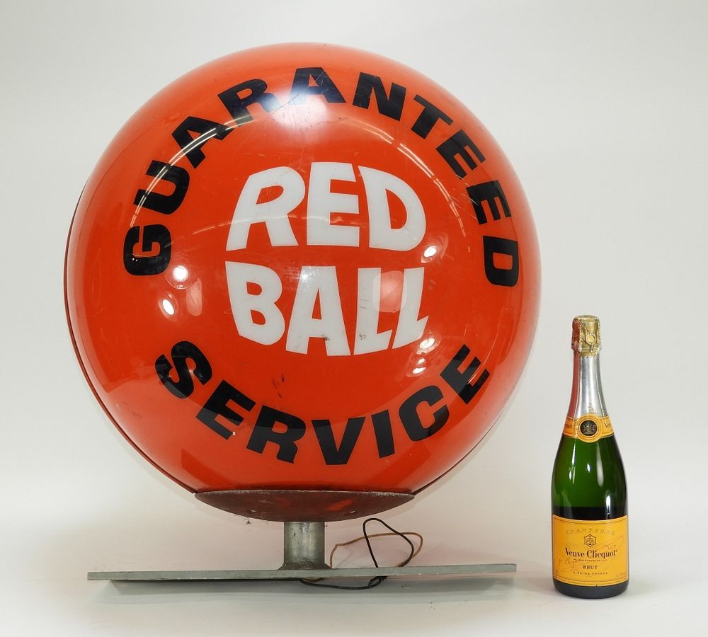 Appraisal: Vintage Red Ball Automotive Advertising Sign United States th Century