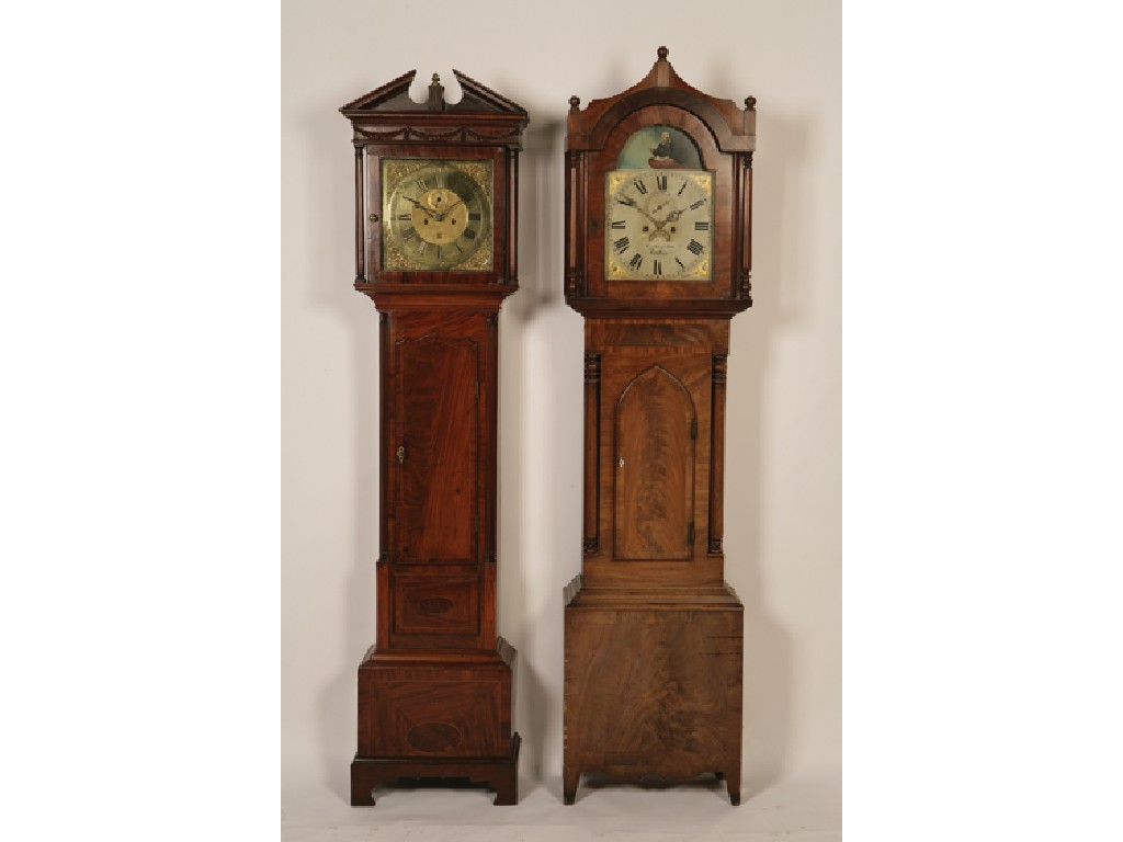 Appraisal: A GEORGE III IRISH MAHOGANY LONGCASE CLOCK with a brass