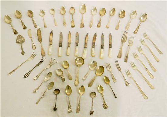 Appraisal: STERLING flatware including some ornate some souvenir forks demitasse spoons