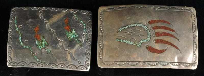 Appraisal: Lot of Native American Indian Belt Buckles Description Both are