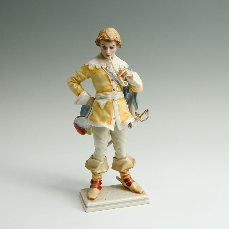 Appraisal: HUTSCHENRUETHER PORCELAIN FIGURE OF A MAN WITH PIPE Figure of