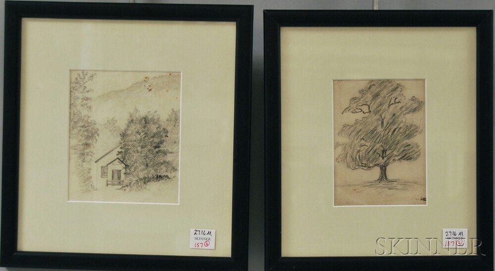 Appraisal: Ralph Albert Blakelock American - Two Pencil Sketches of a