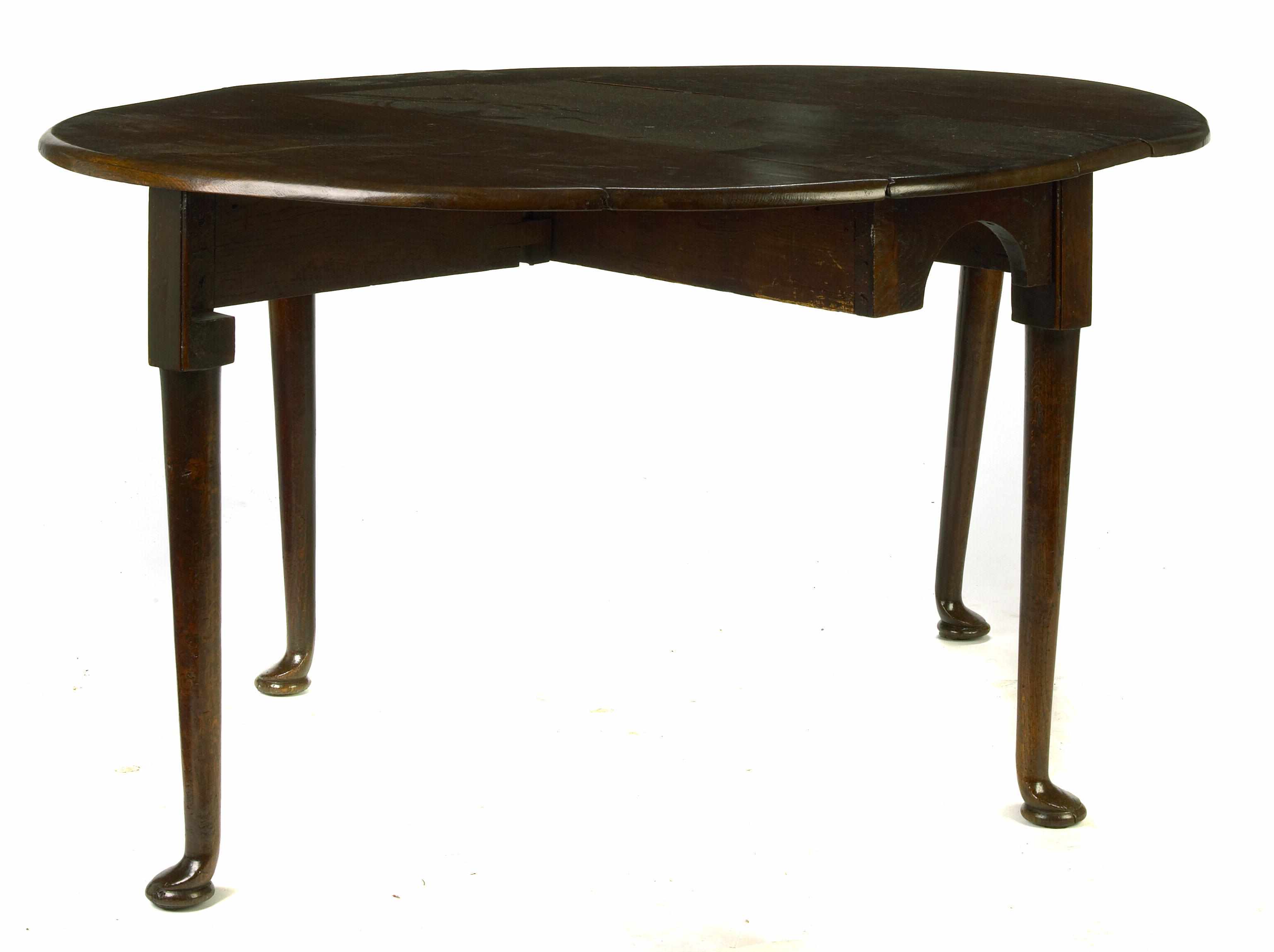 Appraisal: A George III oak drop leaf dining table late th