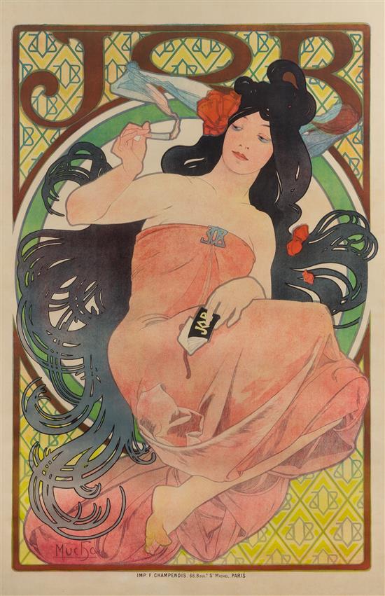 Appraisal: Sale Lot Alphonse Mucha Czech - Job color lithograph F