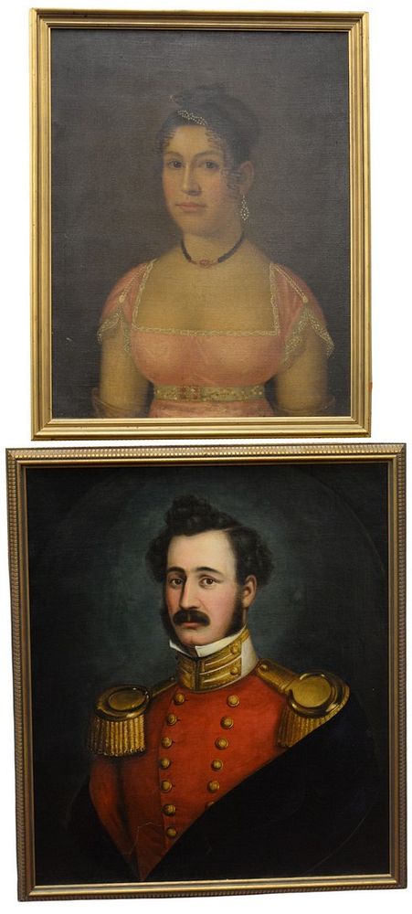 Appraisal: Two Framed Portraits to include a th century portrait of