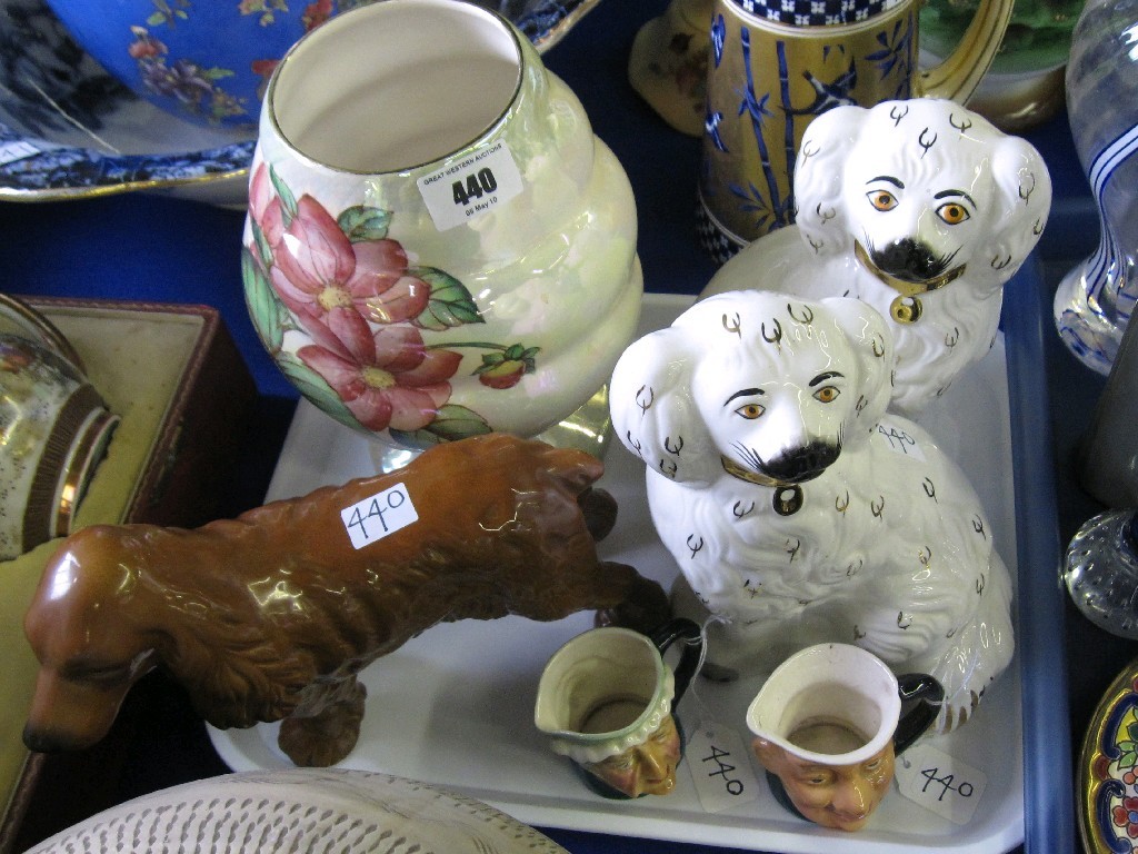 Appraisal: Tray lot to include a pair of Beswick wally dugs