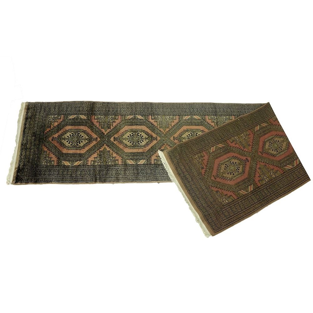 Appraisal: Oriental Rug Runner Vintage Oriental Rug Runner Geometric Pattern fringe