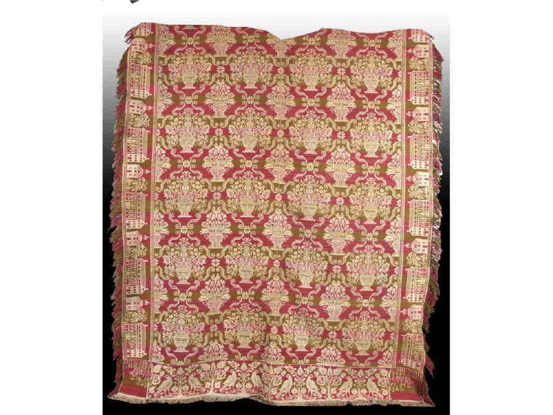 Appraisal: Ohio or Pennsylvania Brown and Red Coverlet by Joh Description