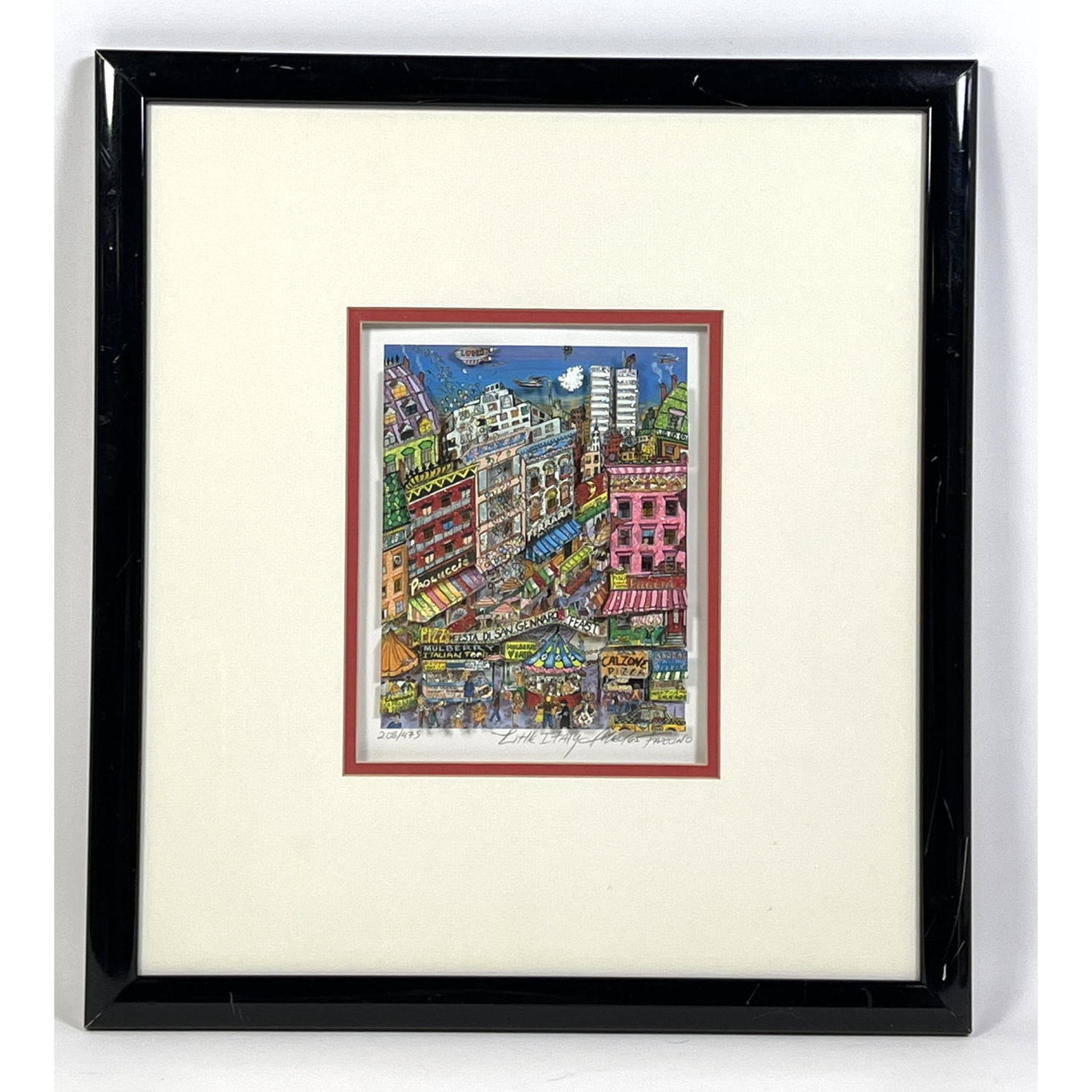 Appraisal: CHARLES FAZZINO Little Italy D Art D Color Silkscreen Pencil