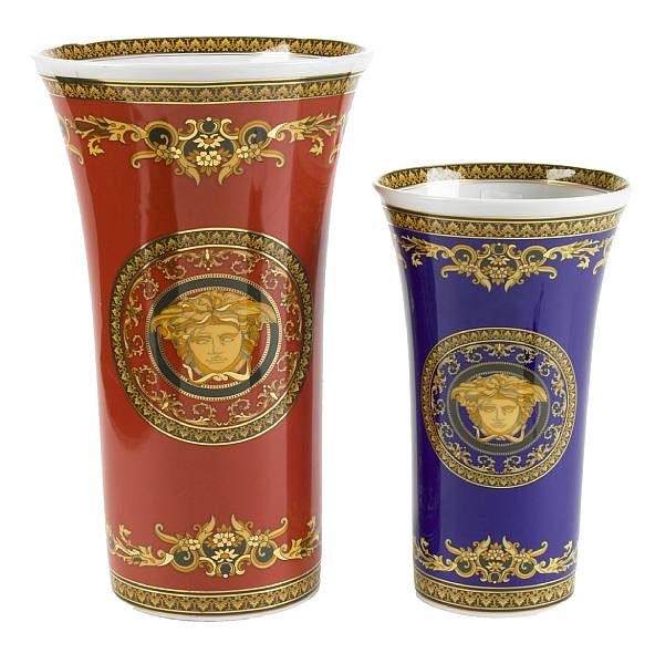 Appraisal: A group of four Versace by Rosenthal porcelain vases height