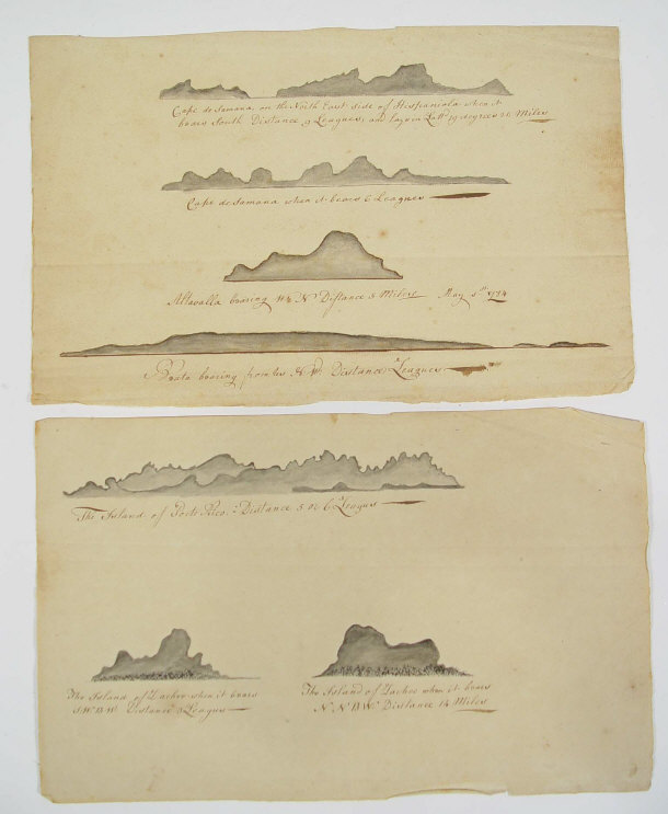 Appraisal: Naval pen and ink study of the contours of the