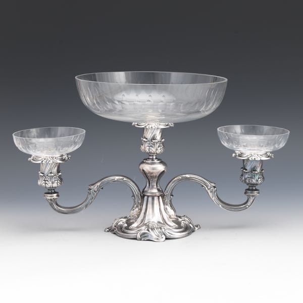 Appraisal: REED BARTON SILVER PLATED EPERGNE x x Elegant silver plated