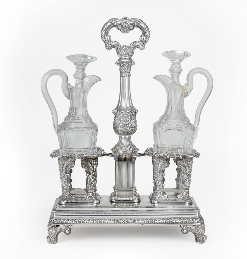 Appraisal: Louis Philippe st Standard Silver Cruet Stand Etienne-Auguste Courtois Paris