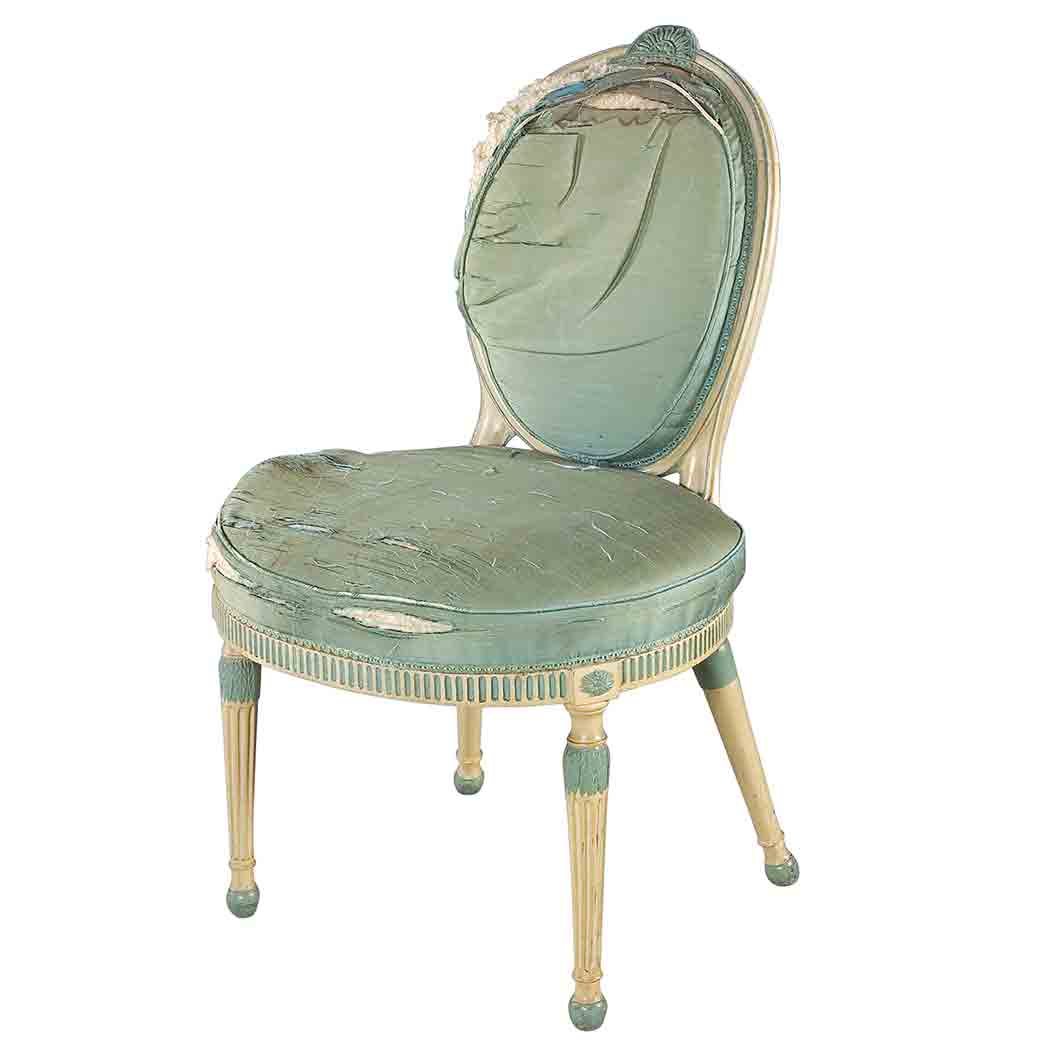 Appraisal: George III Painted Side Chair th Century The sunburst crest