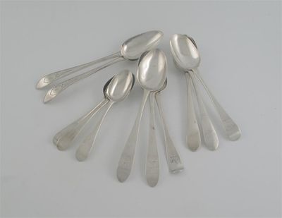 Appraisal: By Michael Keating eleven assorted tablespoons including two pairs of