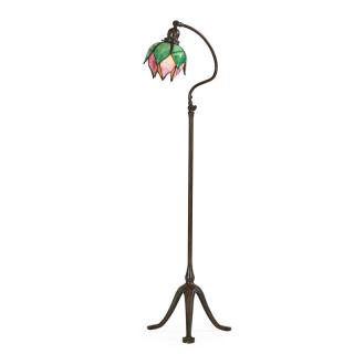 Appraisal: HANDEL Adjustable floor lam HANDELAdjustable floor lamp with flower shade