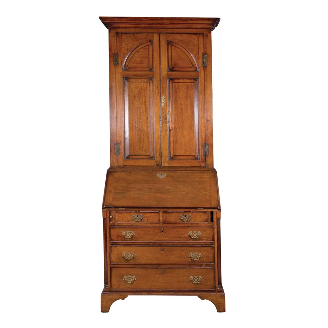 Appraisal: George III Mahogany Secretary Bookcase Height feet inches width inches