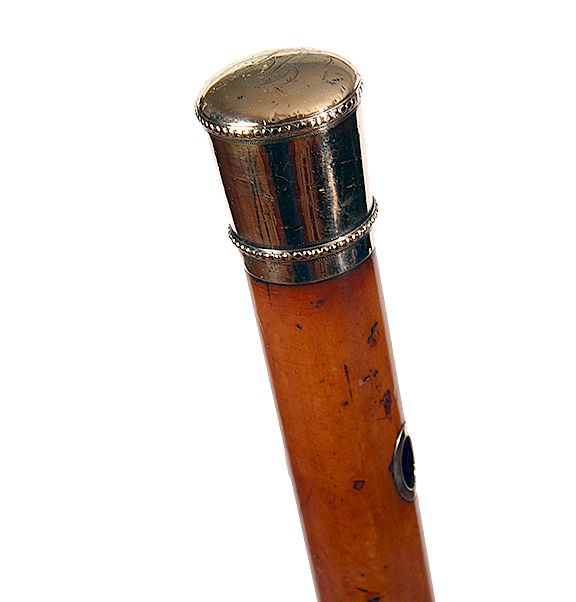 Appraisal: Gold Dress Cane Ca - An early hallmarked gold handle