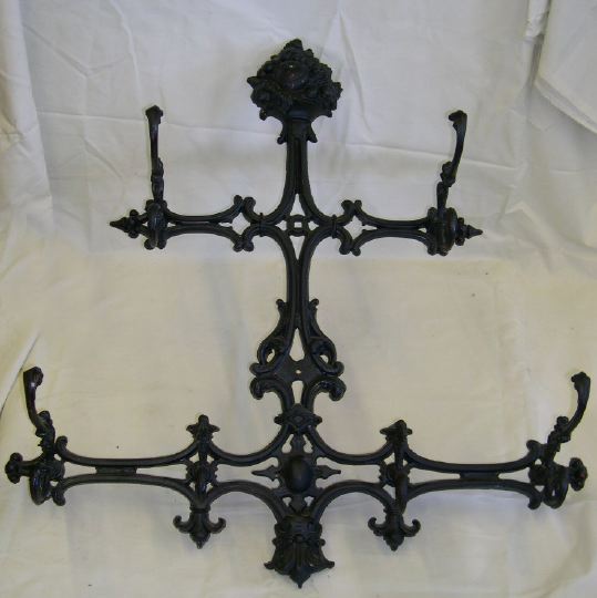 Appraisal: Large Continental Tiered Cast-Iron Six-Hook Coat-and-Hat Rack in the th-century