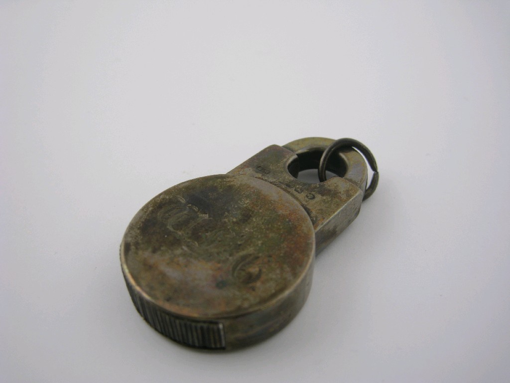 Appraisal: A Victorian Vesta Case formed as a Padlock maker A