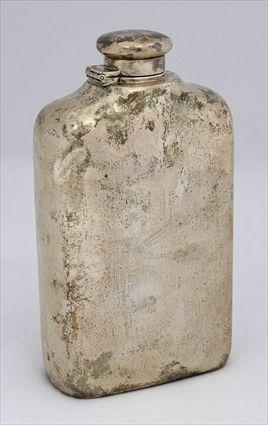 Appraisal: TIFFANY CO SILVER FLASK - of rounded block-form with sloping