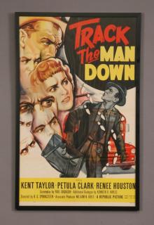 Appraisal: Vintage Track the Man Down movie poster Framed vintage movie