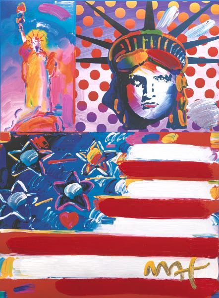 Appraisal: PETER MAX AMERICAN B x paper size God Bless America