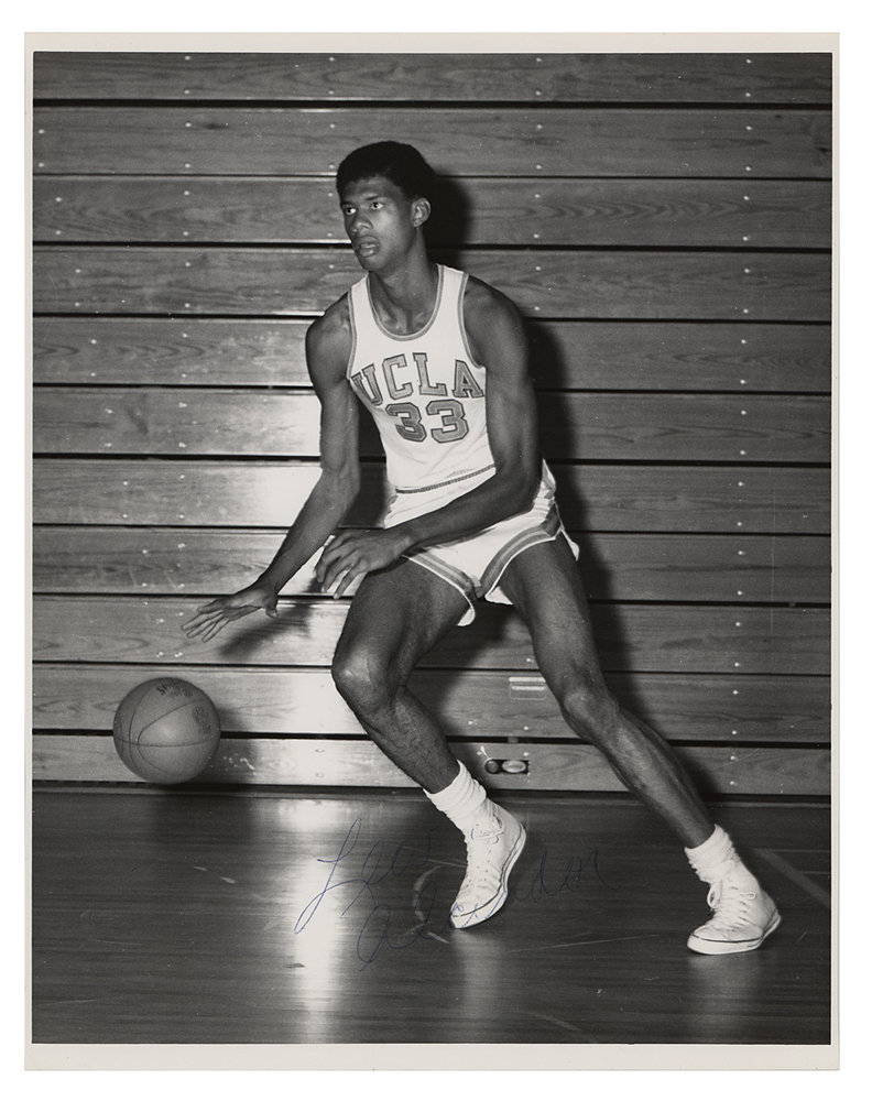 Appraisal: Vintage circa glossy x photo of Lew Alcindor dribbling a