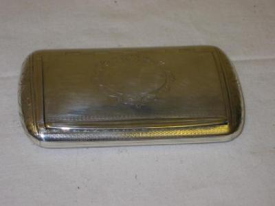 Appraisal: A VICTORIAN SNUFF BOX of rounded oblong form the hinged