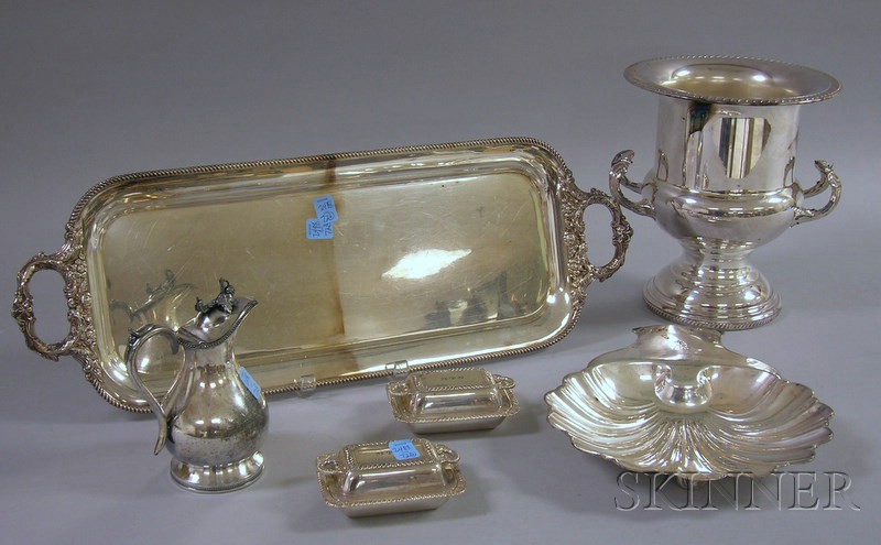 Appraisal: Six Silver Plated Serving and Table Items a Rogers champagne