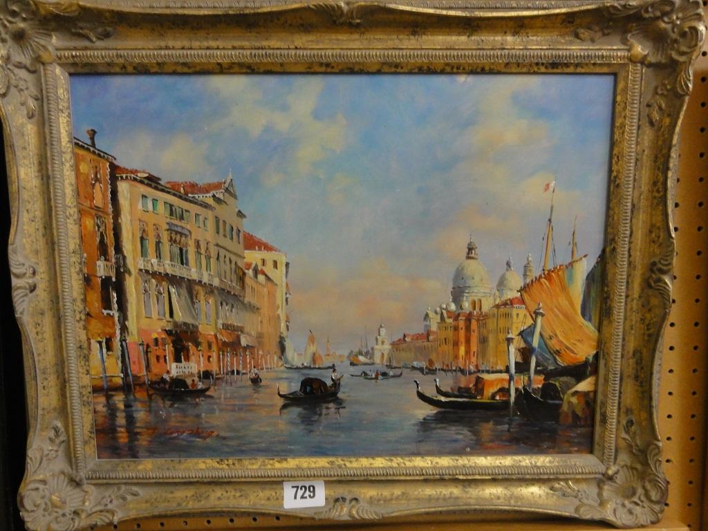 Appraisal: An oil painting on board of a Venetian scene on