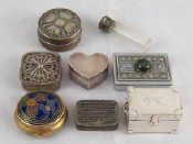 Appraisal: A mixed lot of seven small white metal boxes including