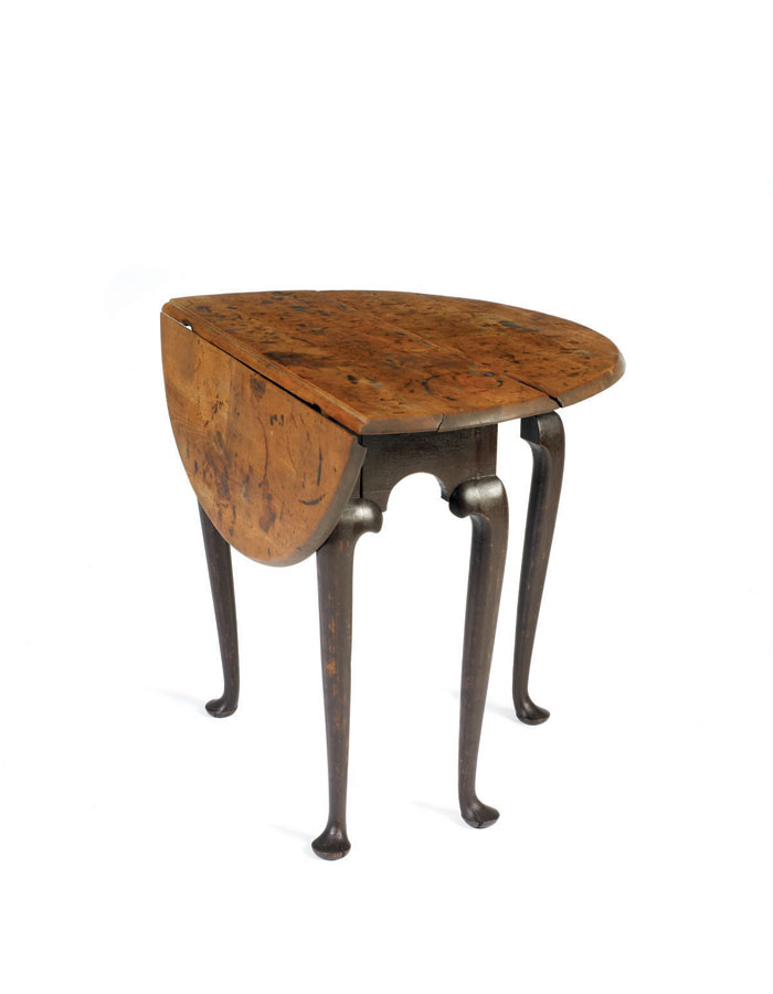 Appraisal: DIMINUTIVE CONNECTICUT QUEEN ANNE MAPLE DROP-LEAF TABLE WITH SCRUBBED TOP