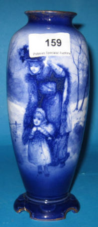 Appraisal: Royal Doulton early Blue White Vase depicting mother child in