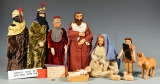 Appraisal: Helen Bullard Folk Art Nativity Set pcs Helen Bullard Kreckniak