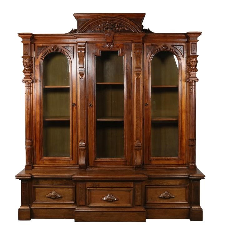 Appraisal: Aesthetic Movement Classical Revival bookcase attributed to John Jelliff American