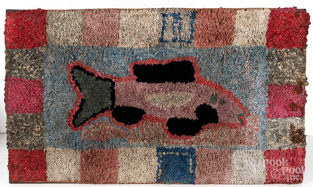 Appraisal: Hooked rug early th c Hooked rug early th c