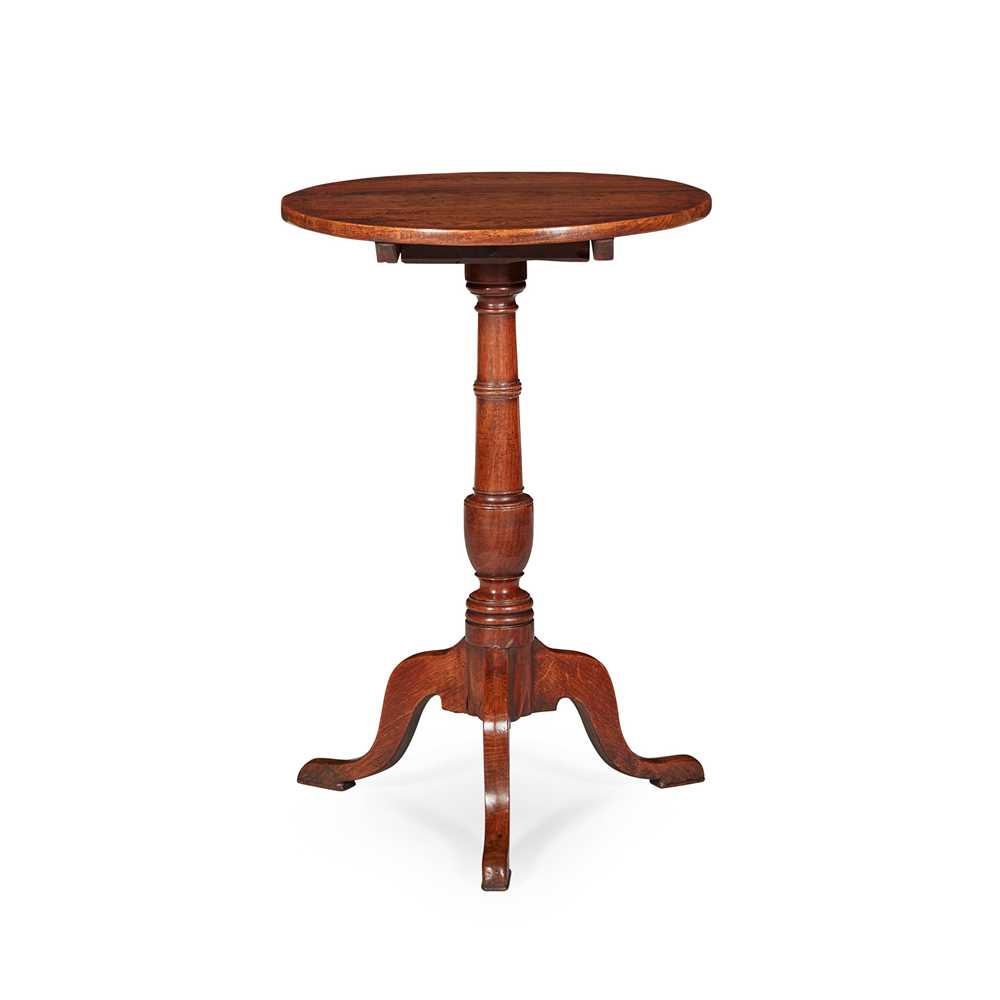 Appraisal: GEORGE III OAK TRIPOD TABLE TH CENTURY the circular tilt